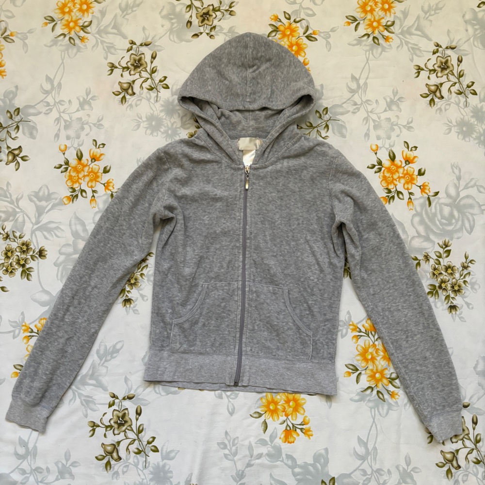 Basic Grey Hooded Zip Sweatshirt